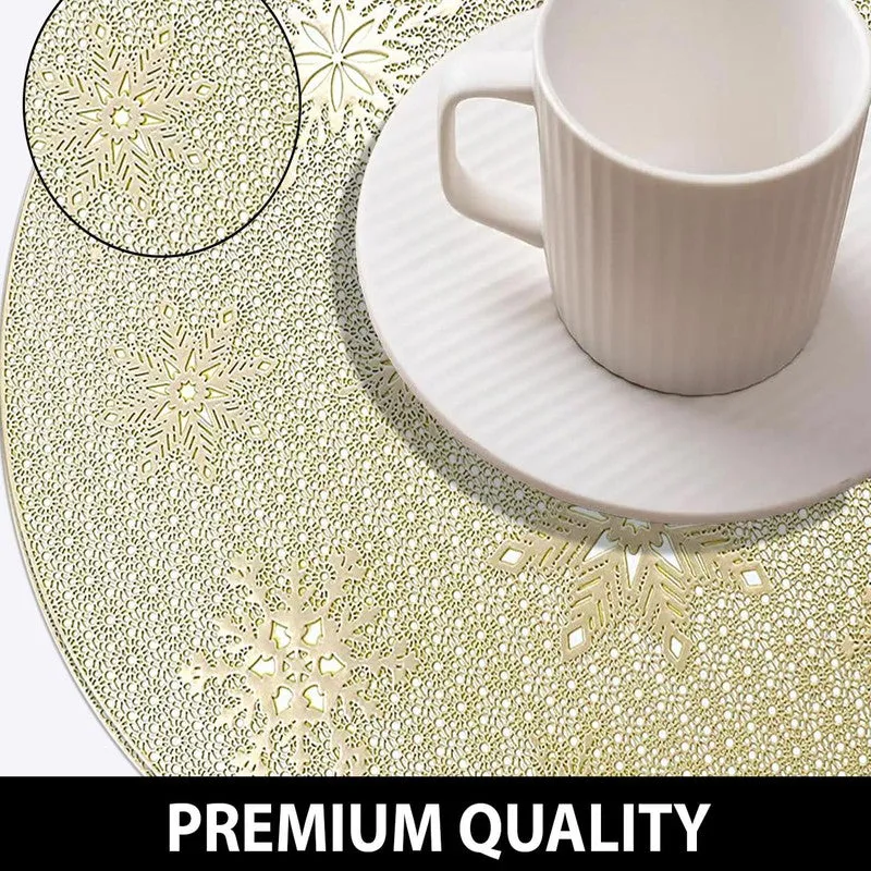 Crysten Golden Round PVC Table Mats - Set Of Four media 6