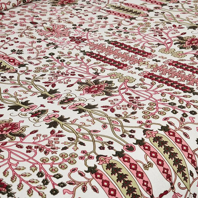 Ritu Mandala Ethnic Cotton Bedsheet (Red & White) - 160 TC media 5