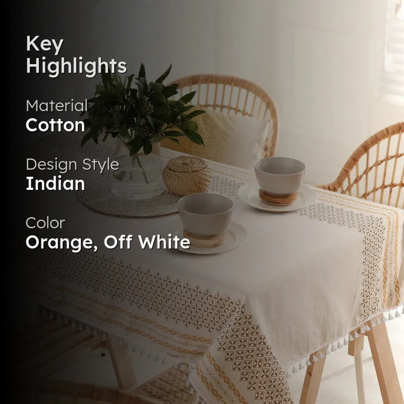 Urban Space Petalia Table Cover - Orange & Off White media 2