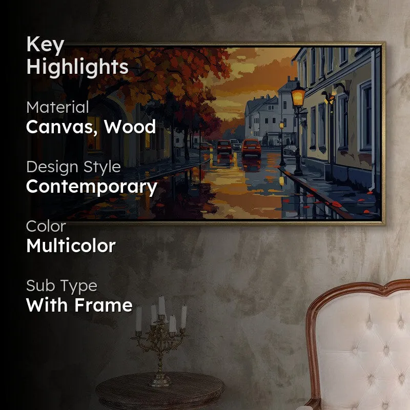Amberfall Canvas Wall Painting With Frame media 2