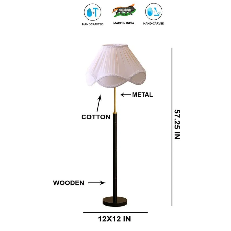Frost Glow Wooden Floor Lamp - White media 9