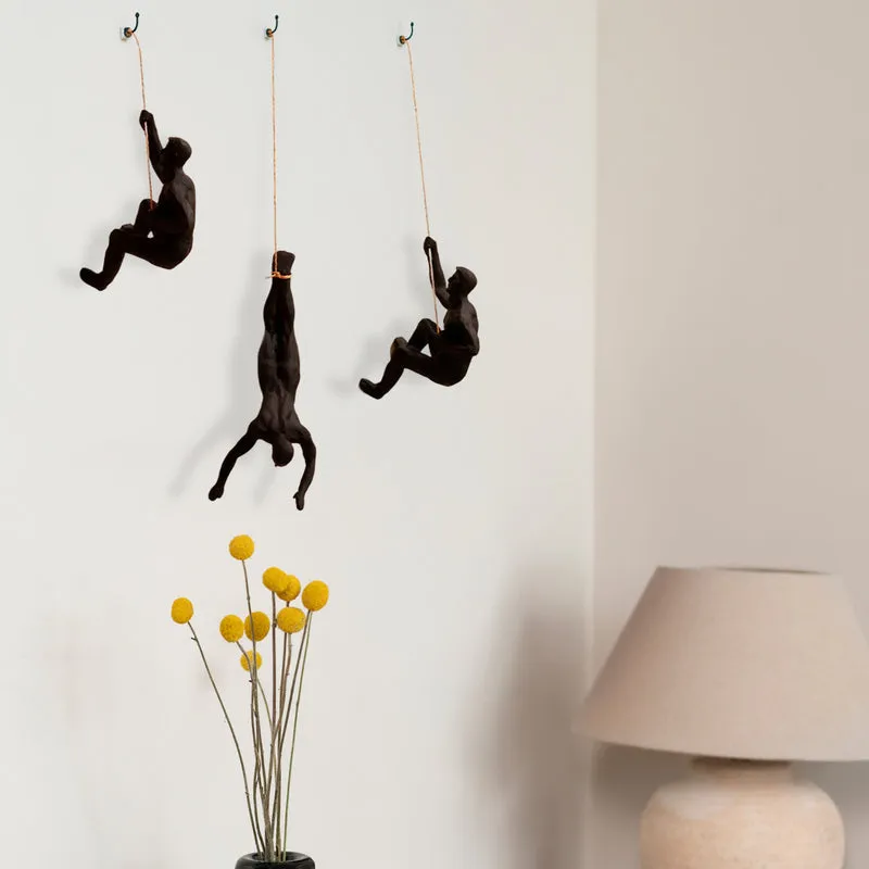 The Alpinist Resin Wall Hanging (Black) - Set Of Three media 4