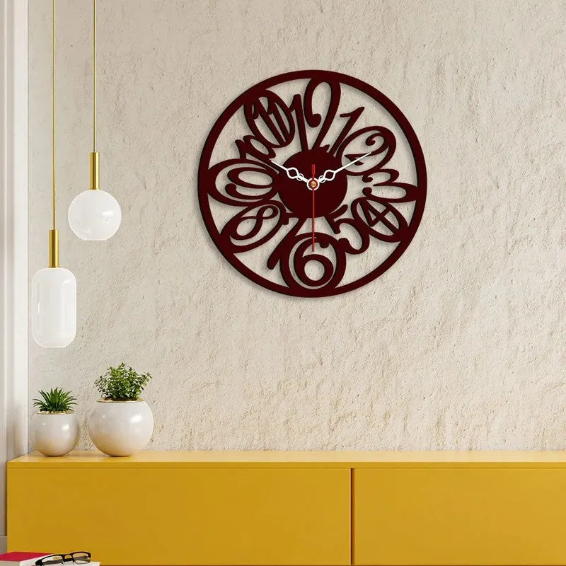 Ring Number Dial Wooden Wall Clock media 4
