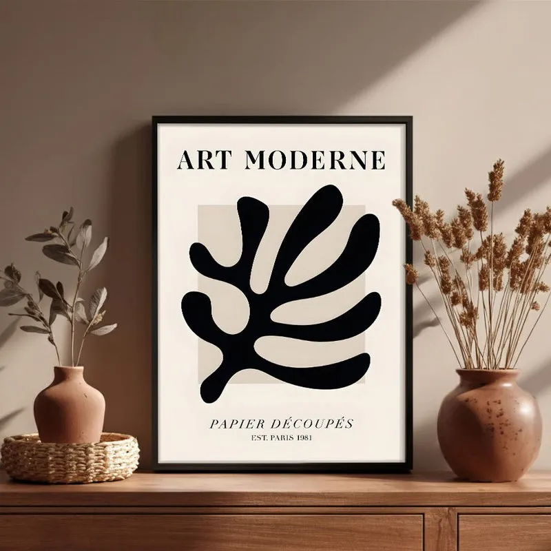 Organic Trace Canvas Wall Painting With Black Frame media 4