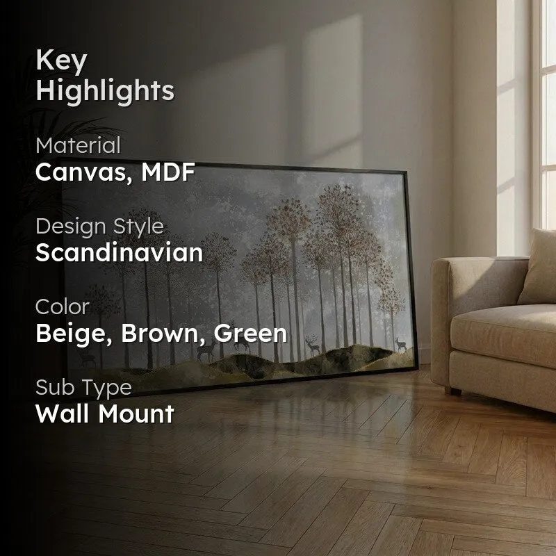 Golden Mist Canvas Wall Painting With Frame media 2