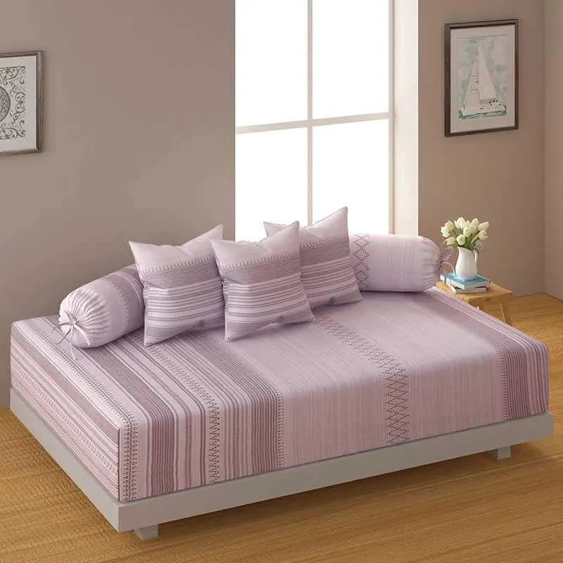Swayam Geometria Diwan Set - Pink media 1