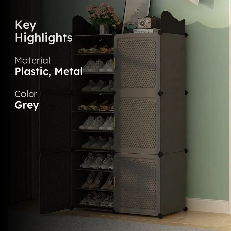 Everyday Grey Plastic & Metal Shoe Racks media 2