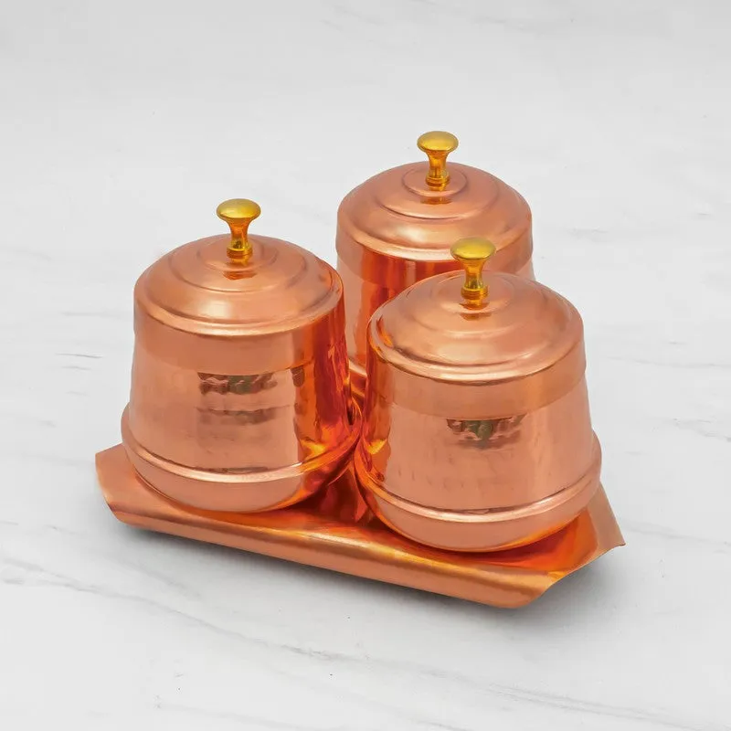SoftHue Copper Dryfruit Containers - Set Of Three media 4