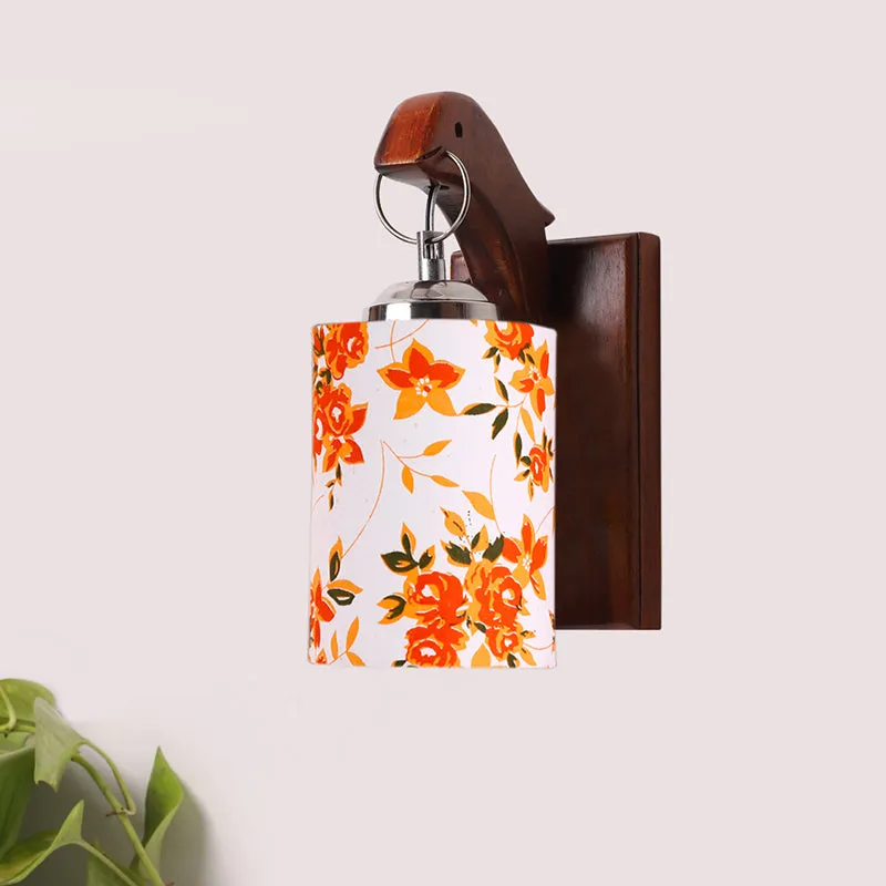 Estrella Printed Wooden Wall Lamp - Orange media 3