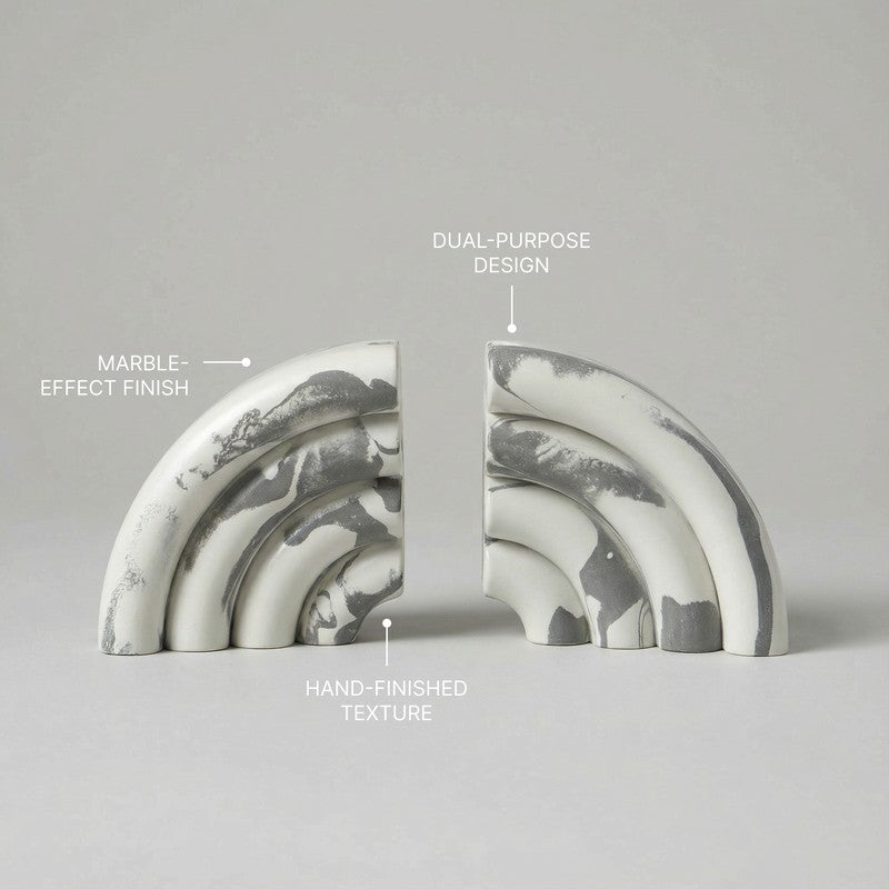Fig Living Spiral Symmetry Ceramic Book End - Set Of Two media 7