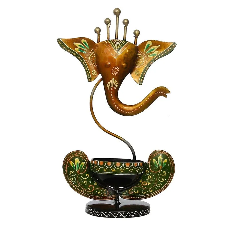 Aureum Glow Premium Candle Holder - Brown,Green media 3