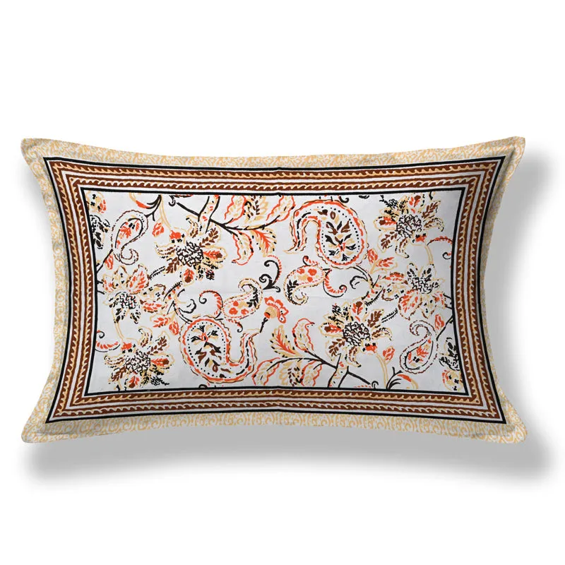 Floral Flush Cotton Bedsheet (Brown) - 200 TC media 8