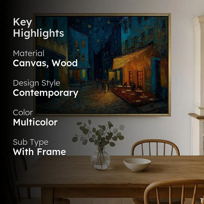 Cobblestone Glow Canvas Wall Painting With Frame media 2
