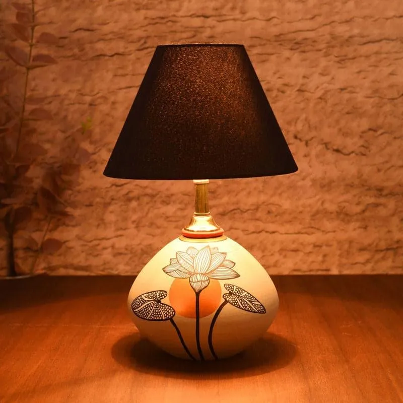 Silver Bloom Terracotta Table Lamp - Multicolor media 1