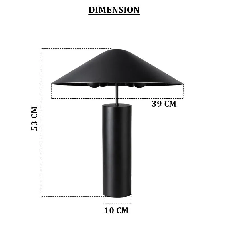 AarviDecor Celeste Decorative Fabric Table Lamp - Black media 7