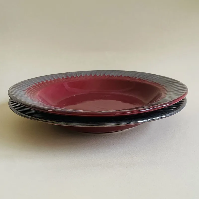 Raisel Ceramic Pasta Plate (Red) - Set Of Two media 3