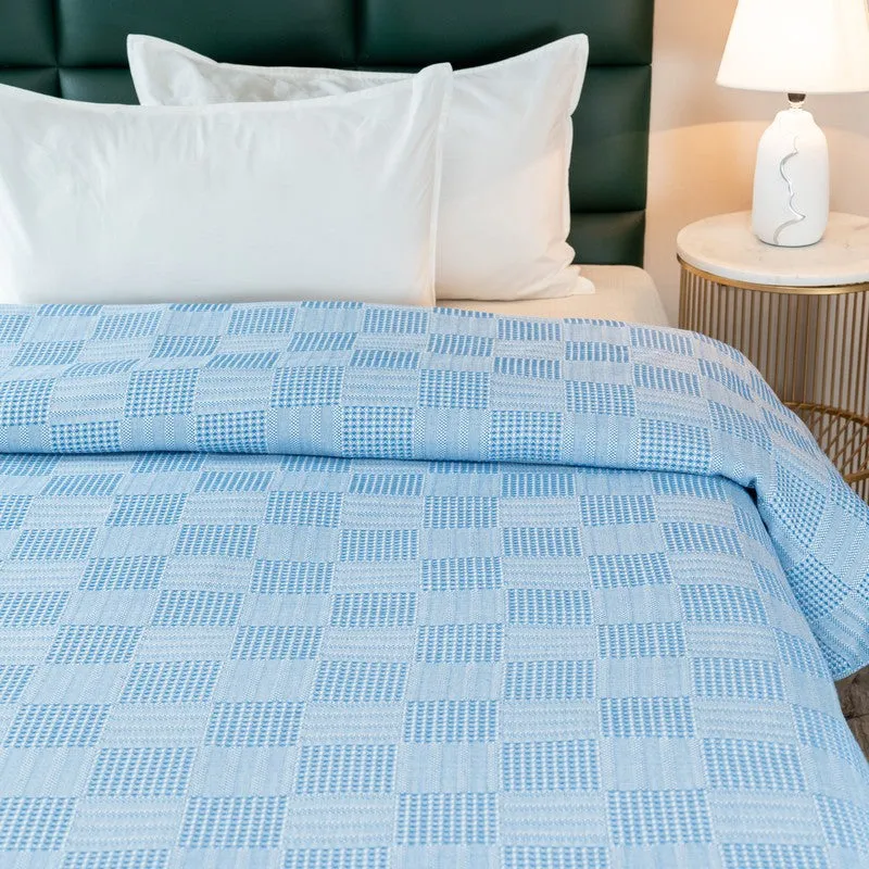 GridForm  Cotton Bedsheet (Blue) - 300 TC media 5
