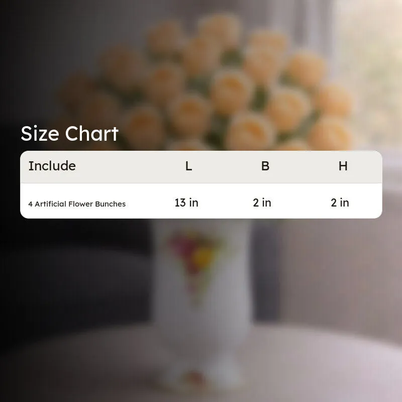 Florapearl Polyester Artificial Rose Flowers - Set Of Four media 8