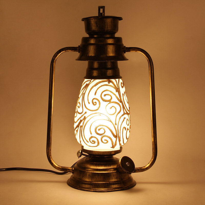 Saagar Mosaic Lantern Iron Table Lamp - Gold,Brown media 4