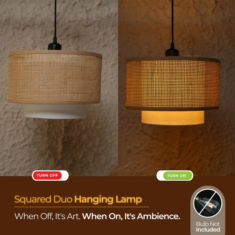 Feylos Rattan Boho Ceiling Lamp - Beige media 7