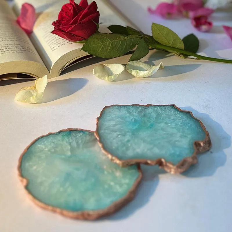 Verve Luxe Agate Coaster (Turquoise) - Set Of Two media 4