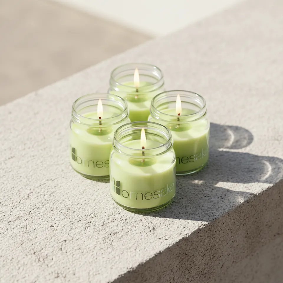 Cenote Scented Candle (Lemongrass/Yellow) - Set Of Four media 1