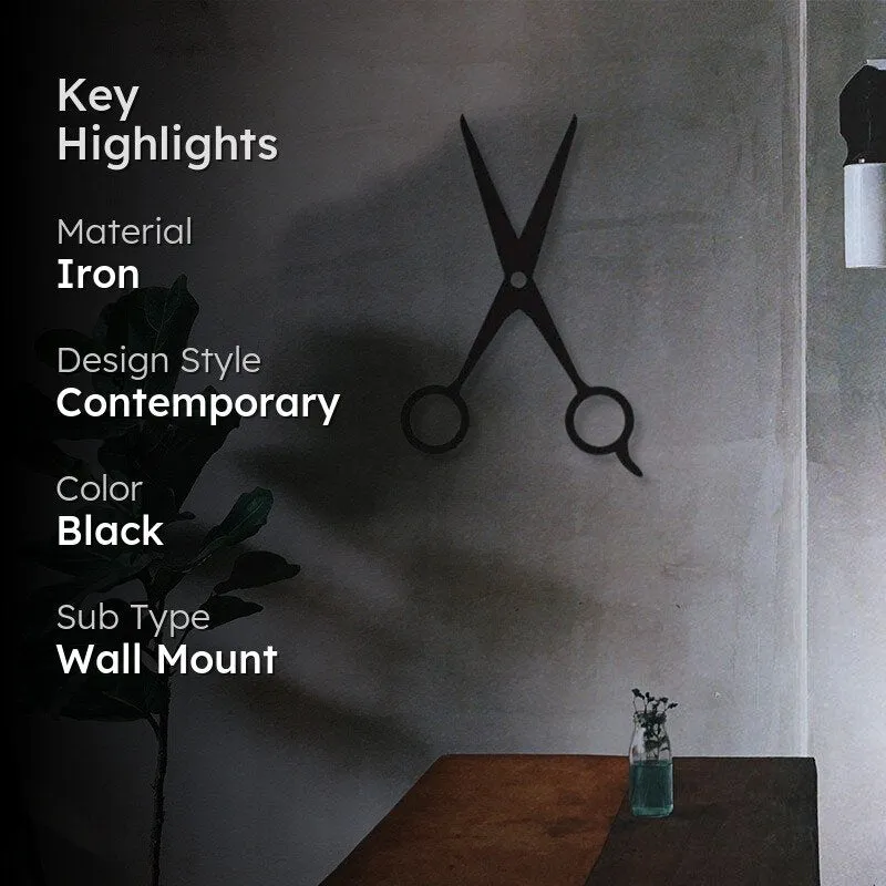 Pair Of Scissors Black Iron Wall Accent media 2