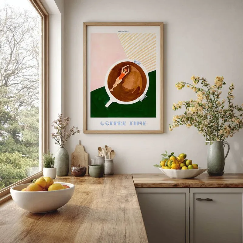 FloatingCoffee Archival Canvas Wall Art - Brown media 5