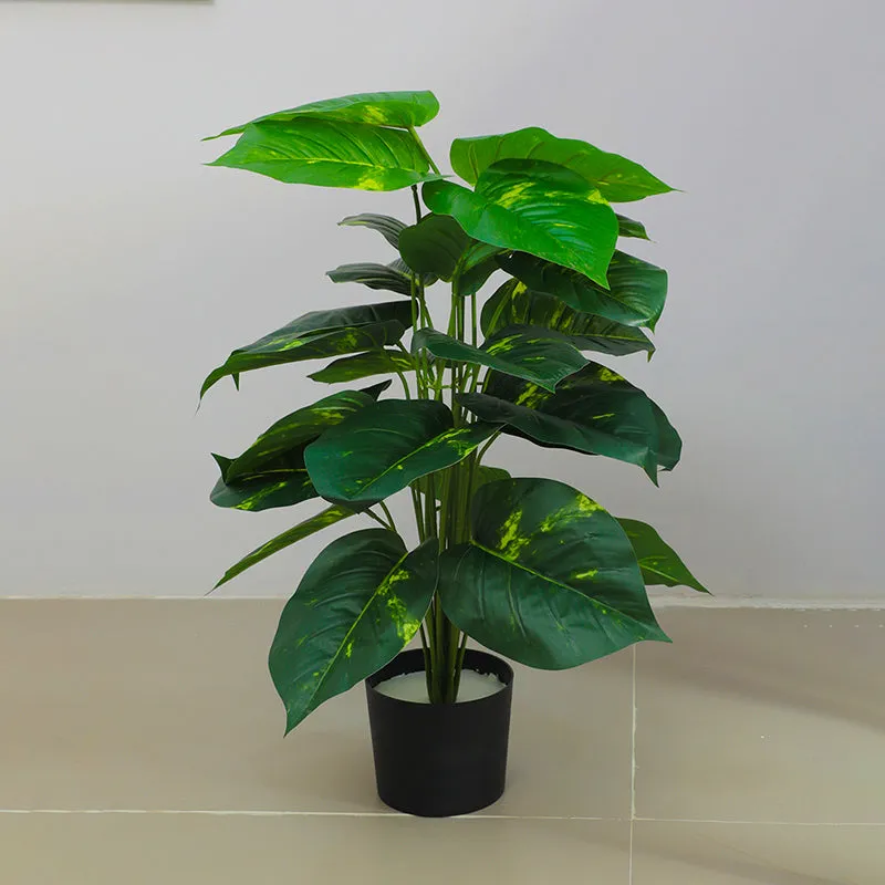 Dewroot Artificial Plant With Black Plastic Pot - 2.6 Feet media 3