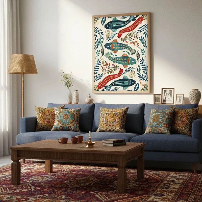 Jalika Canvas Wall Painting With Brown Frame media 6