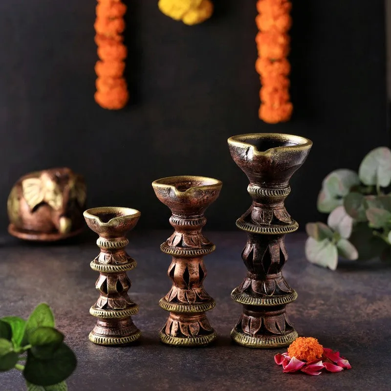Vintage Charm Diya - Set Of Three media 5