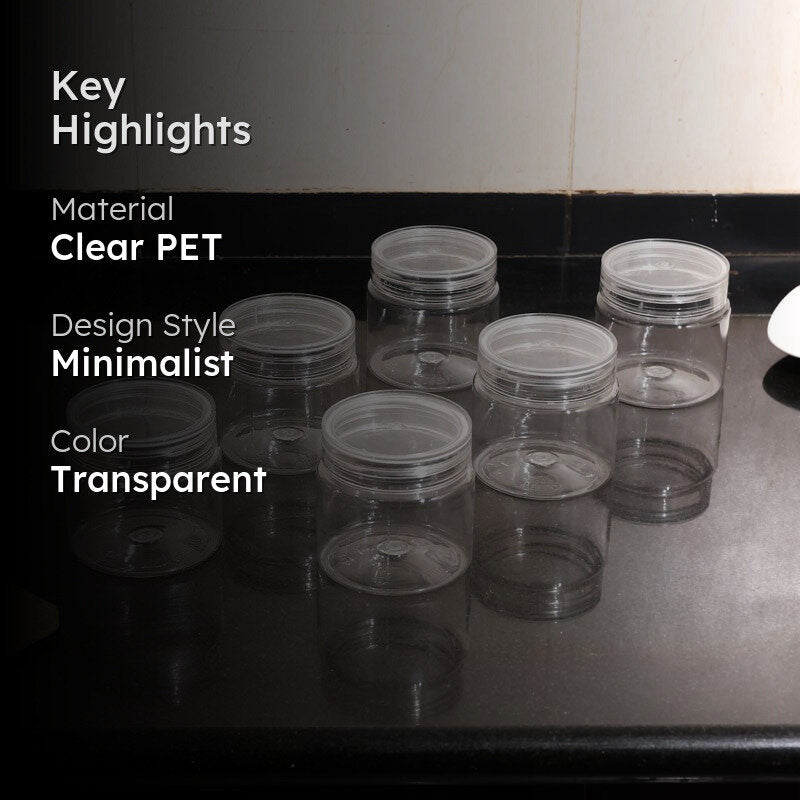 Lucent Transperant Clear PET Container - Set Of Six media 2