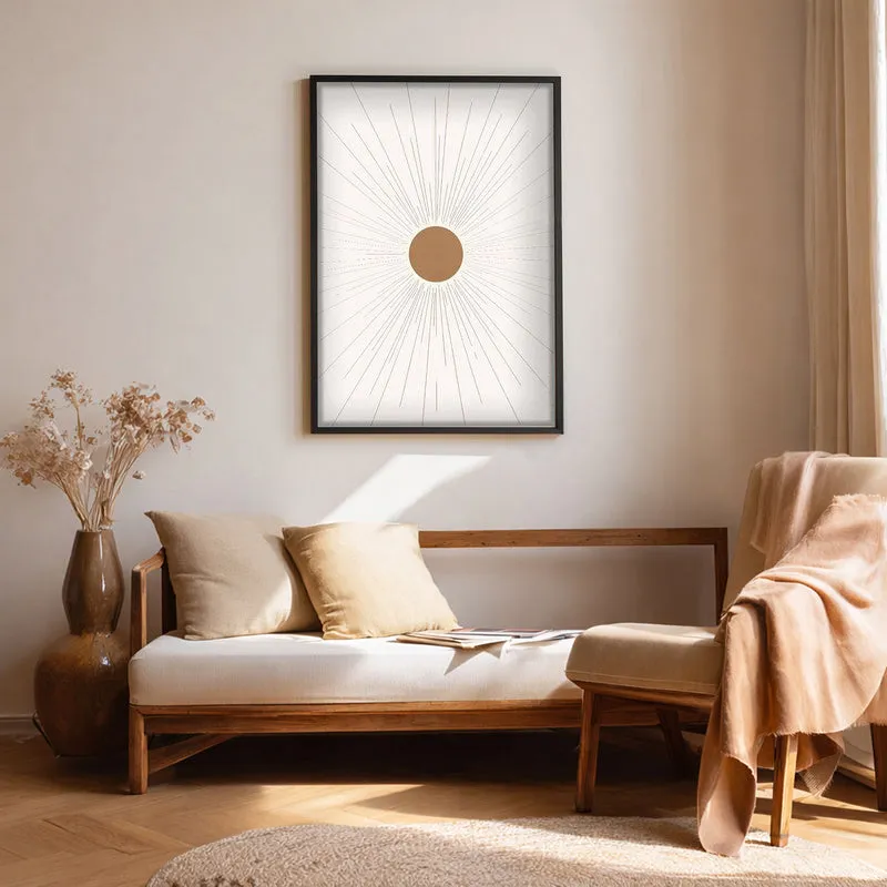 Sunburst Canvas Wall Painting With Black Frame media 1