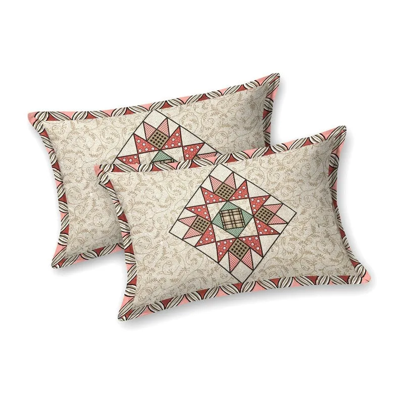 Nestar Cotton Bedsheet (Beige,Red) - 240 TC media 4