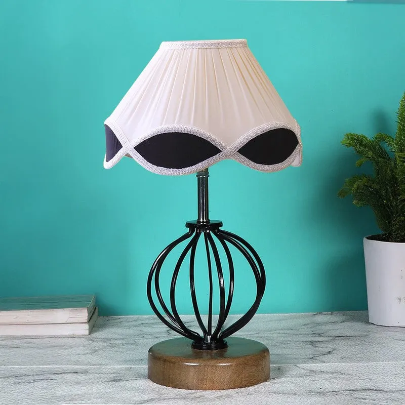 Aurilia Cotton Table Lamp With Wooden Base media 4