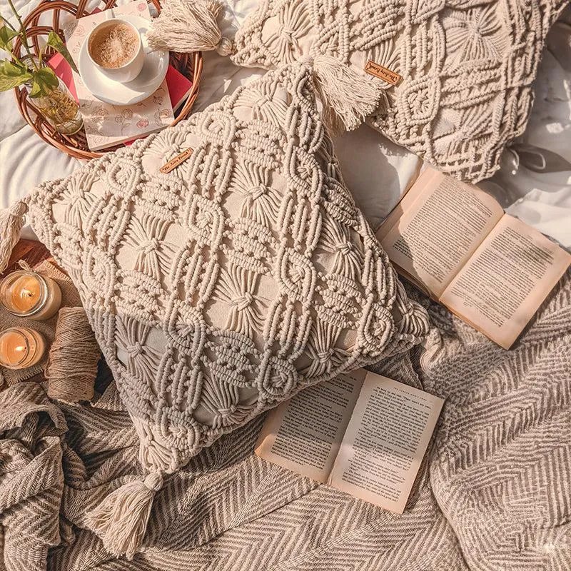 Eltora Boho Macrame Cushion Cover media 5