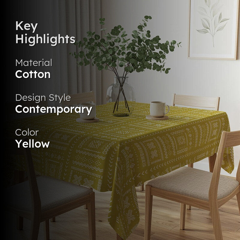 Urban Space Kiroa Yellow Cotton Table Cover media 2