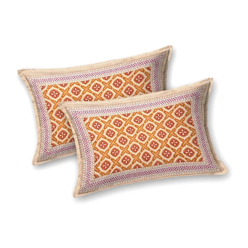 Forma Cotton Bedsheet (Orange) - 240 TC media 4