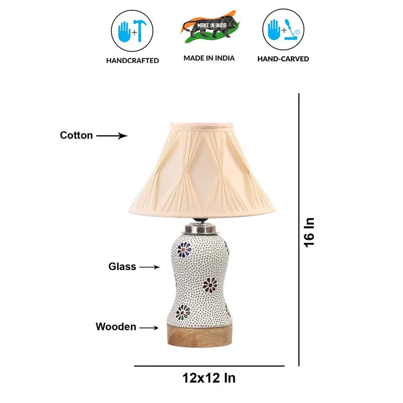 Espera Smocked Wooden Table Lamp - Multicolor media 9