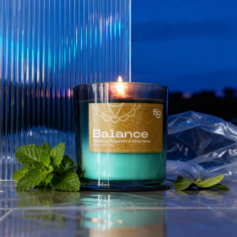 Fig Living Balance Peppermint Palm Wax Scented Candle media 5