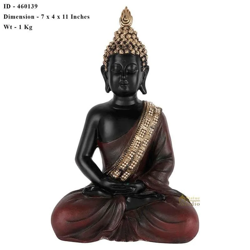 Buddha In Meditation Statue- Brown media 5