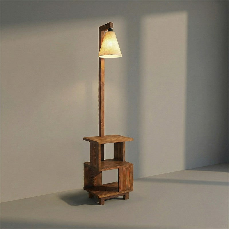SubtleGlow Wooden Floor Lamp - Brown media 7