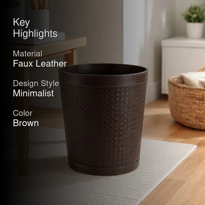 AarviDecor VerveBin Faux Leather Dustbin media 2