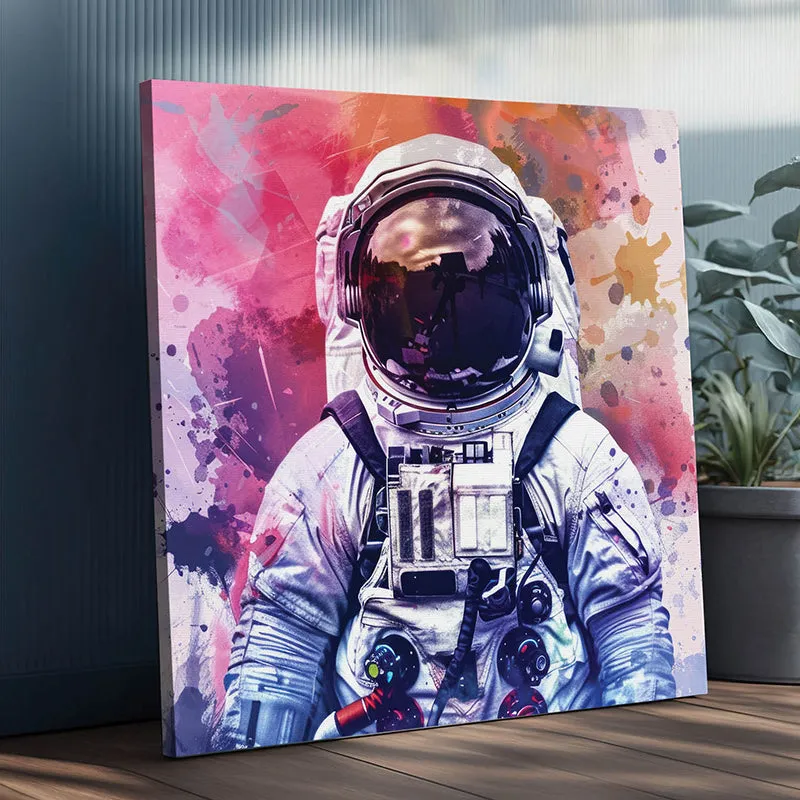 Astronaut In Color Canvas Wall Art media 5