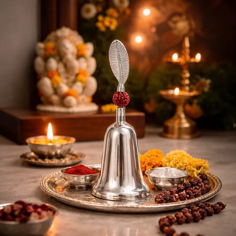 Temple Ritual Aluminium Pooja Bell - Silver media 4