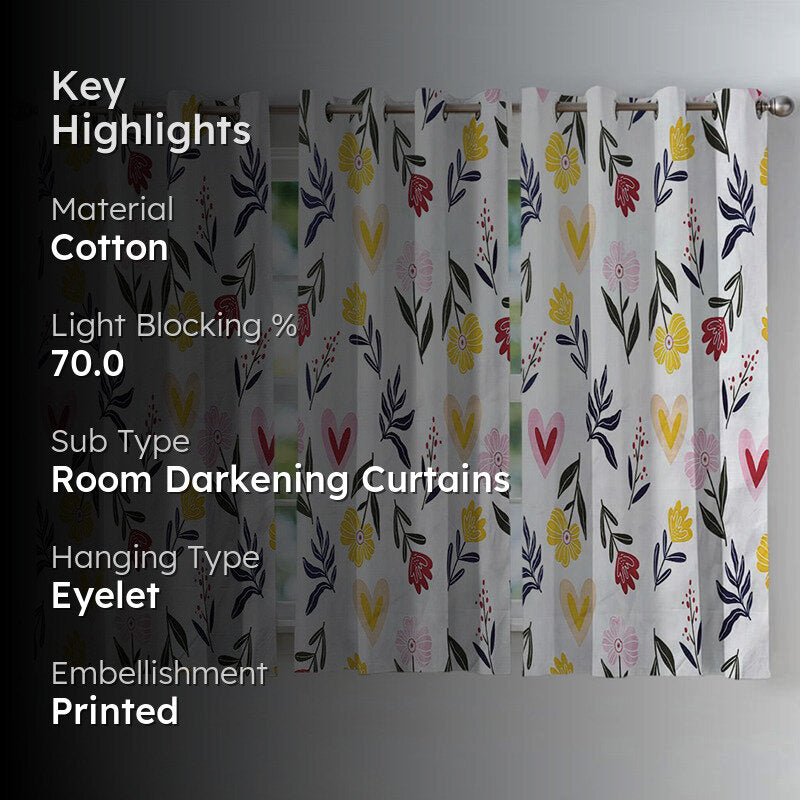 Love In Bloom Cotton Curtain - Set Of Three media 2