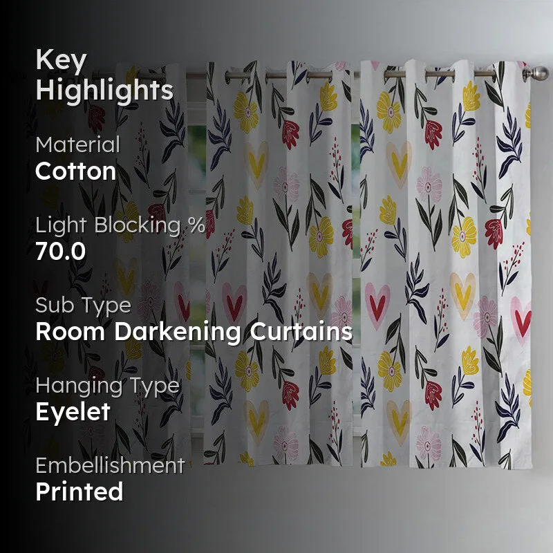 Love In Bloom Cotton Curtain - Set Of Three media 2