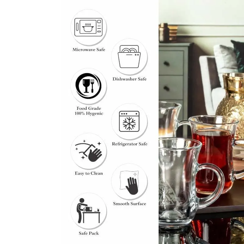 Pasabahce Glass Tea Cup (140 mL Each) - Set of Six media 5