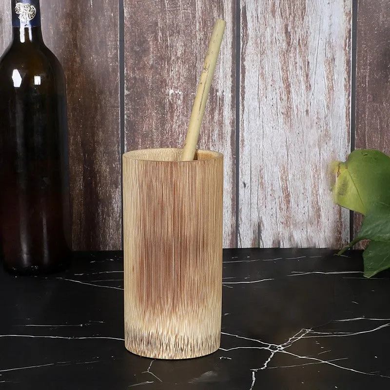 Rustic Sip Bamboo Juice Glasses (400 mL Each)- Set of Two media 3