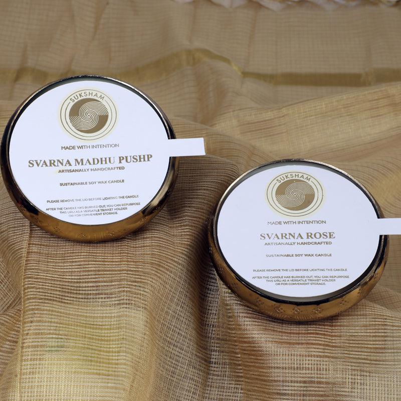 Enchanta Madhupushp and Rose Scented Candle - Set Of Two media 4